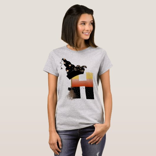 Halloween Monogram Letter H T-Shirt (Vorne ganz)