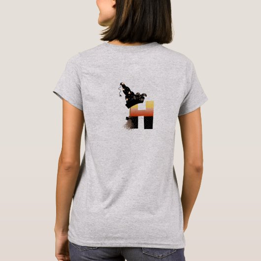 Halloween Monogram Letter H T-Shirt (Rückseite)