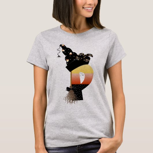 Halloween Monogram Letter P T-Shirt (Vorderseite)