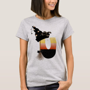 Halloween Monogram Letter U T-Shirt