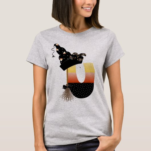 Halloween Monogram Letter U T-Shirt (Vorderseite)
