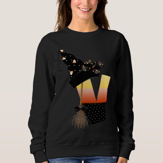 Halloween Monogram Letter V Sweatshirt (Vorderseite)