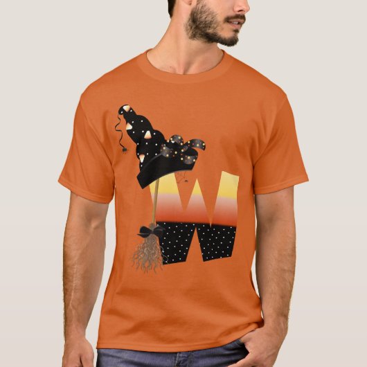 Halloween Monogram Letter W T-Shirt (Vorderseite)