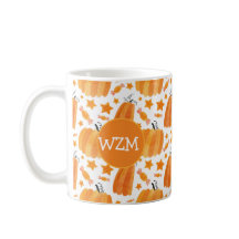 Halloween Monogram Pumpkin Coffee Tasse