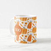Halloween Monogram Pumpkin-Tasse Kaffeetasse (Vorderseite Links)