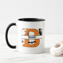 Halloween Monogramm B Ihren Namen hinzufügen Tasse