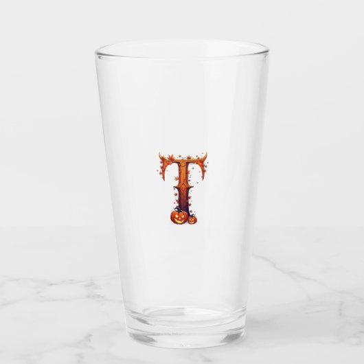Halloween-Monogramm T Glas (Vorderseite)