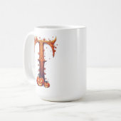 Halloween-Monogramm T Kaffeetasse (Vorderseite Links)
