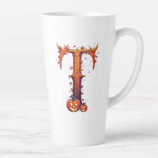 Halloween-Monogramm T Milchtasse (Rechts)