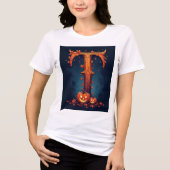 Halloween-Monogramm T Tri-Blend Shirt (Vorderseite)