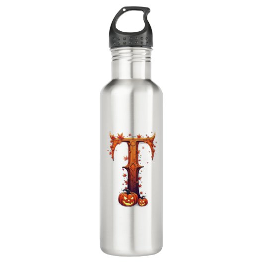 Halloween MonogramT Edelstahlflasche (Vorderseite)