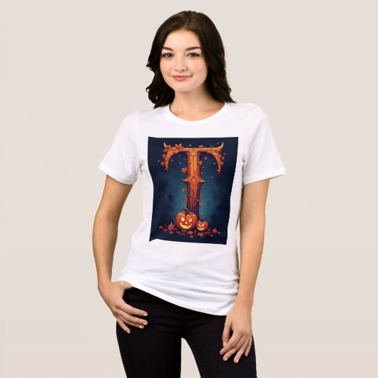 Halloween MonogramT Tri-Blend Shirt (Vorderseite voll)