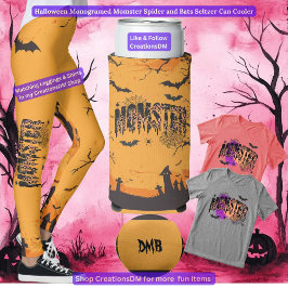 Halloween Monogramy Momster Spider and Bats Selters Dosenkühler