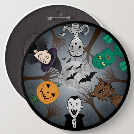 Halloween Monster Button (Vorne & Hinten)