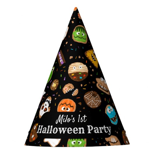 Halloween Monster Cookies lustige Kinder Partyhütchen (Vorderseite)
