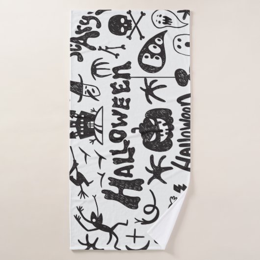 Halloween Monster Doodles Spaß Badehandtuch (Badehandtuch)
