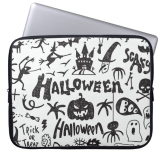Halloween Monster Doodles Spaß Laptopschutzhülle