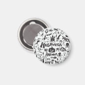 Halloween Monster Doodles Spaß Magnet (Vorderseite/Rückseite)
