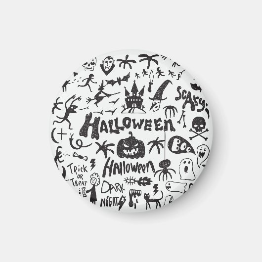 Halloween Monster Doodles Spaß Magnet (Vorne)