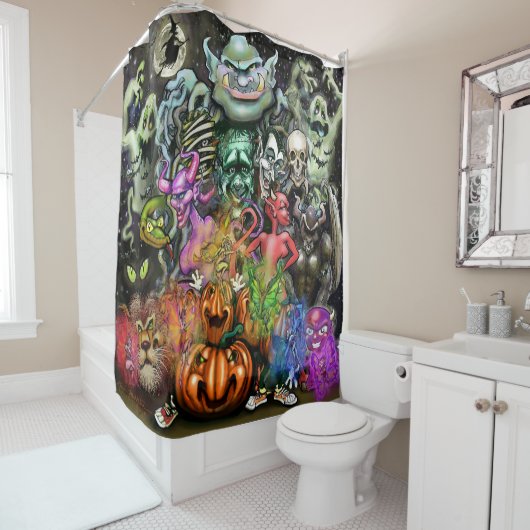 Halloween-Monster Duschvorhang (Beispiel)