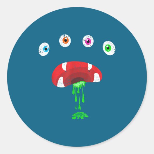 Halloween Monster Face Costume Cute Toddler Monste Runder Aufkleber (Vorderseite)