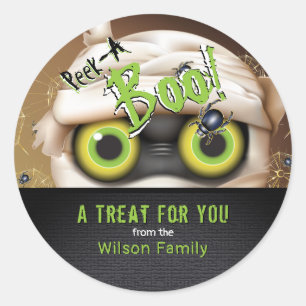 Halloween-Monster-Flüchtige Blick Ein Boo-Bonbons- Runder Aufkleber