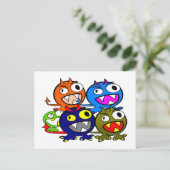 Halloween Monster Friends Postkarte (Stehend Vorderseite)
