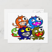 Halloween Monster Friends Postkarte (Vorne/Hinten)