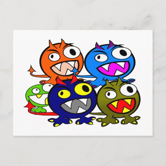 Halloween Monster Friends Postkarte (Vorderseite)