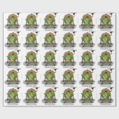 Halloween Monster Funny Cow Geschenke Geschenkpapier (Flach)