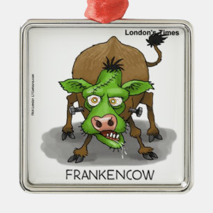 Halloween Monster Funny Cow Geschenke Silbernes Ornament