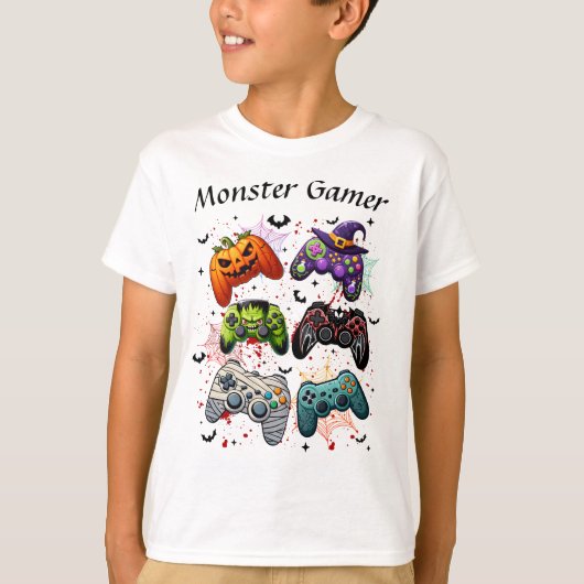Halloween Monster Gamer T-Shirt (Vorderseite)
