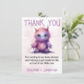 Halloween Monster Girl Babydusche Danke Karte (Stehend Vorderseite)