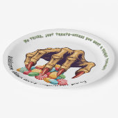 Halloween Monster Hand Candy Protector Pappteller (Schrägansicht)