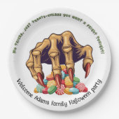 Halloween Monster Hand Candy Protector Pappteller (Vorderseite)