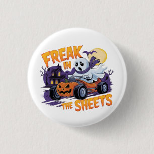 HALLOWEEN-MONSTER IM BETTLAKEN BUTTON