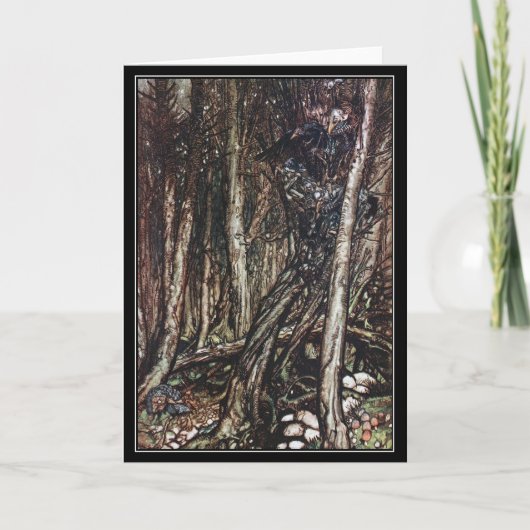 Halloween-Monster in einem Baumarthur-Rackham Karte (Vorderseite)