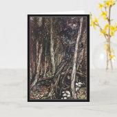 Halloween-Monster in einem Baumarthur-Rackham Karte (Gelbe Blume)