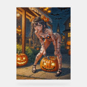 Halloween Monster Jack-o-Lantern & Bat Vixen Girl Acrylschild (Vorderseite)