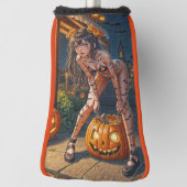 Halloween Monster Jack-o-Lantern & Bat Vixen Girl Golf Headcover (Rotieren 90)