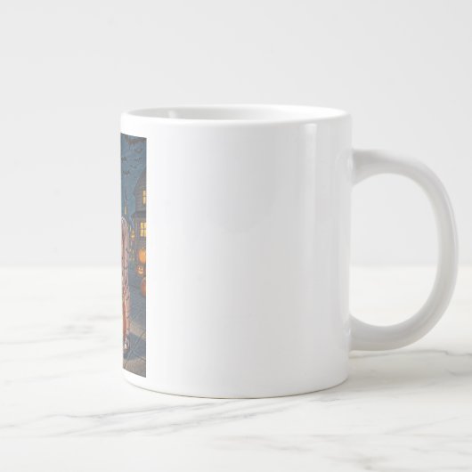 Halloween Monster Jack-o-Lantern & Bat Vixen Girl Jumbo-Tasse (Rechts)