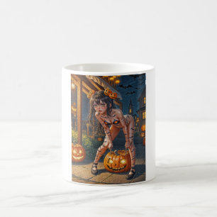 Halloween Monster Jack-o-Lantern & Bat Vixen Girl Kaffeetasse