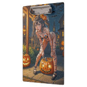 Halloween Monster Jack-o-Lantern & Bat Vixen Girl Klemmbrett (Links)