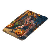 Halloween Monster Jack-o-Lantern & Bat Vixen Girl Magnet (Linke Seite)