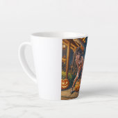 Halloween Monster Jack-o-Lantern & Bat Vixen Girl Milchtasse (Linke Ecke)