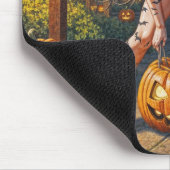 Halloween Monster Jack-o-Lantern & Bat Vixen Girl Mousepad (Ecke)