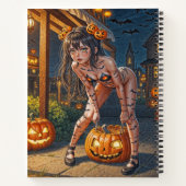 Halloween Monster Jack-o-Lantern & Bat Vixen Girl Notizblock (Rückseite)
