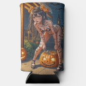 Halloween Monster Jack-o-Lantern & Bat Vixen Girl Selters Dosenkühler (Vorderseite)