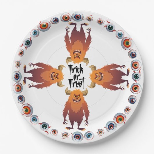 Halloween Monster-Mash-Ansammlung Pappteller (Vorderseite)