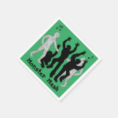 Halloween Monster Mash Dance Party Serviette (Ecke)